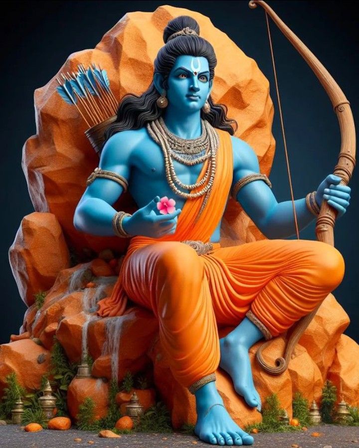 Lord Ram with bow and arrow portrait