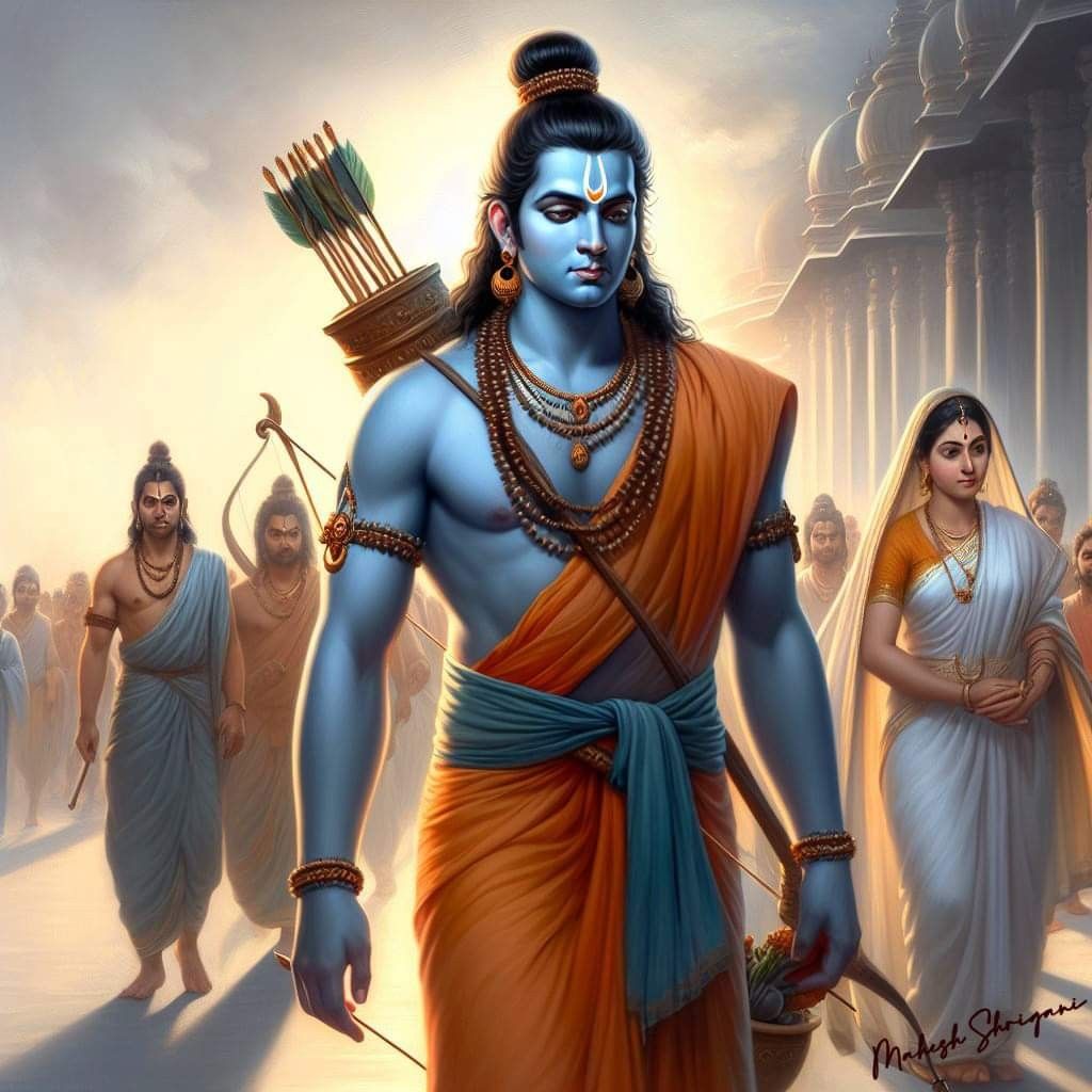 Lord Ram with bow, divine protection