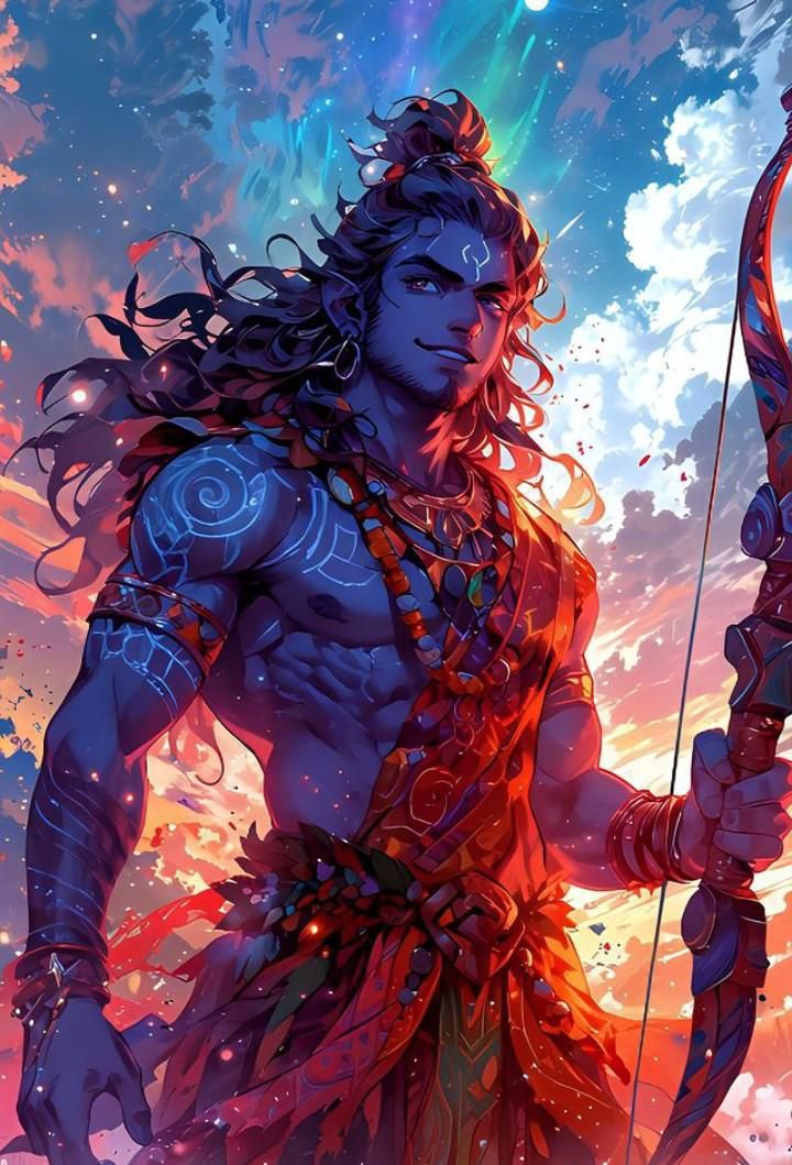 Lord Ram, the divine archer.