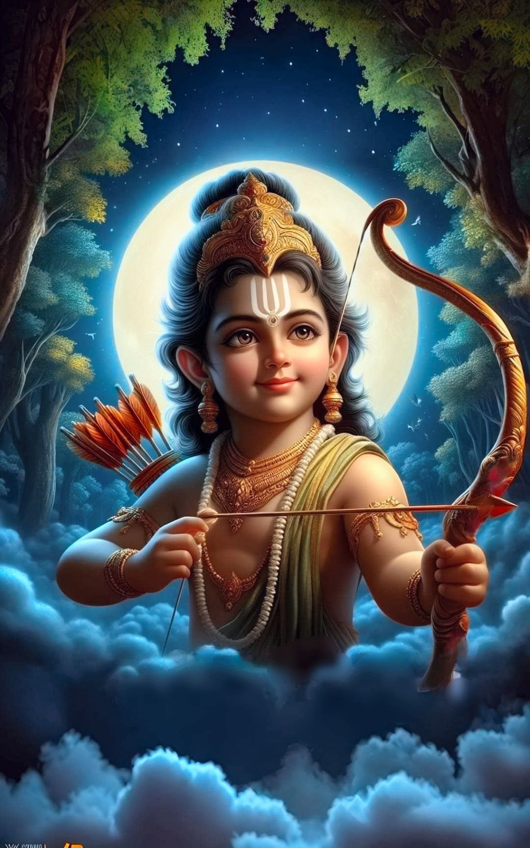 Young Ram holding bow and arrow