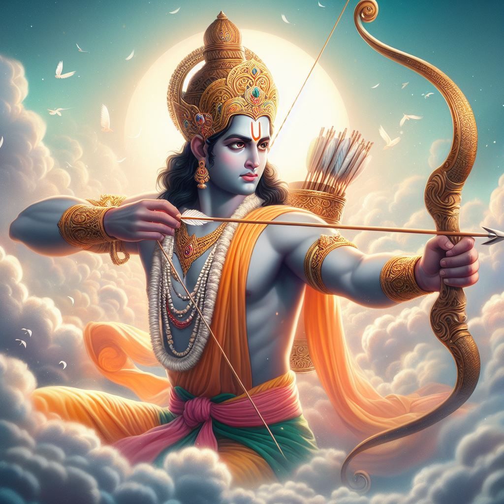 Lord Ram aiming arrow, divine image