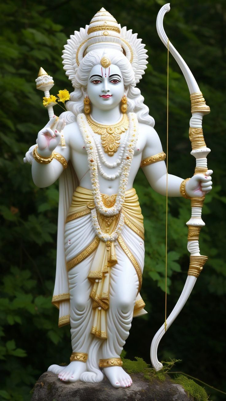 Lord Ram with bow and arrow statue