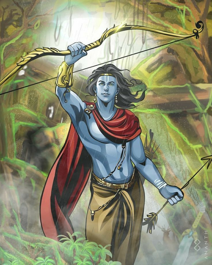 Lord Ram with bow and arrow