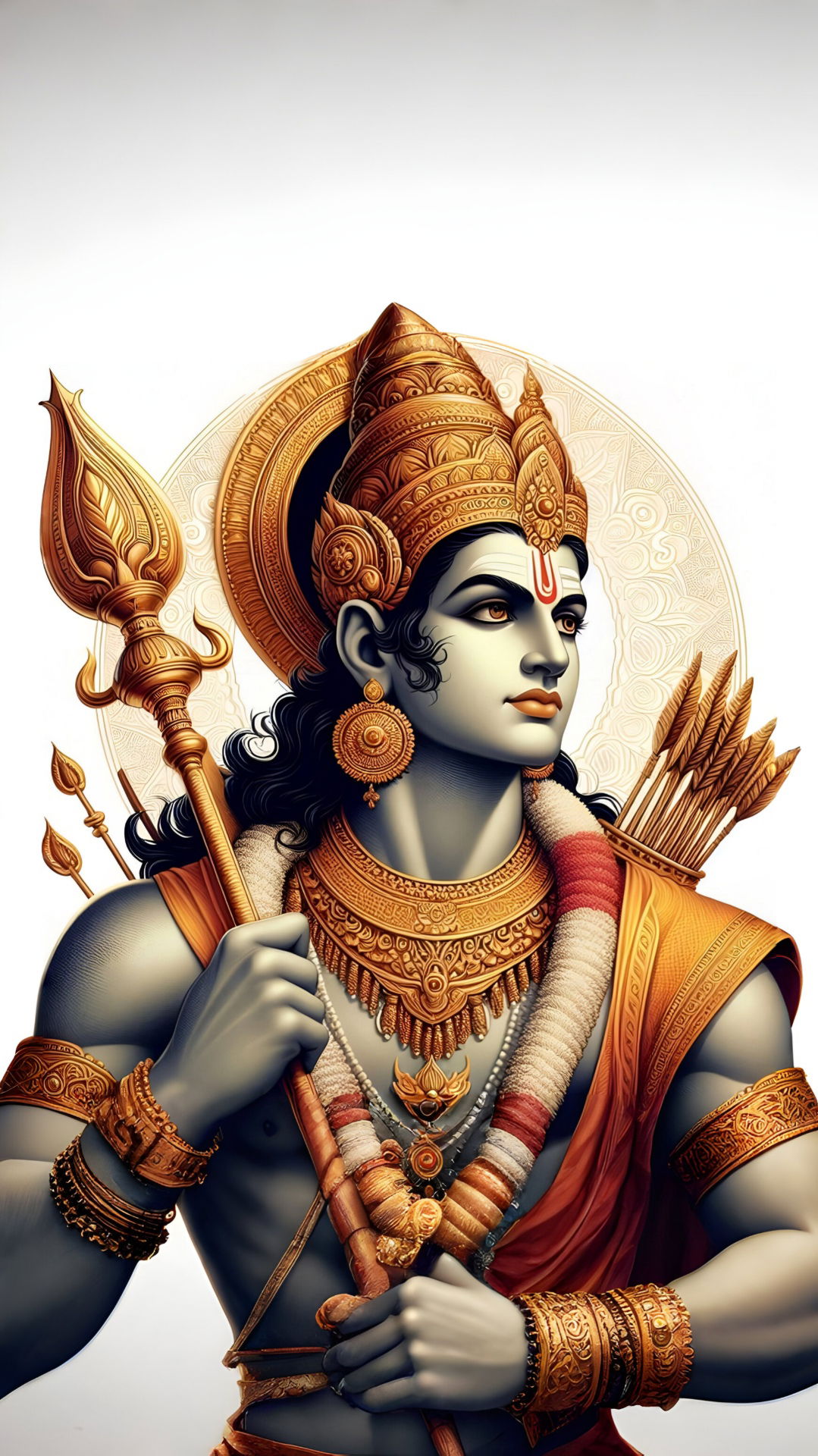 Lord Ram with bow and arrow portrait