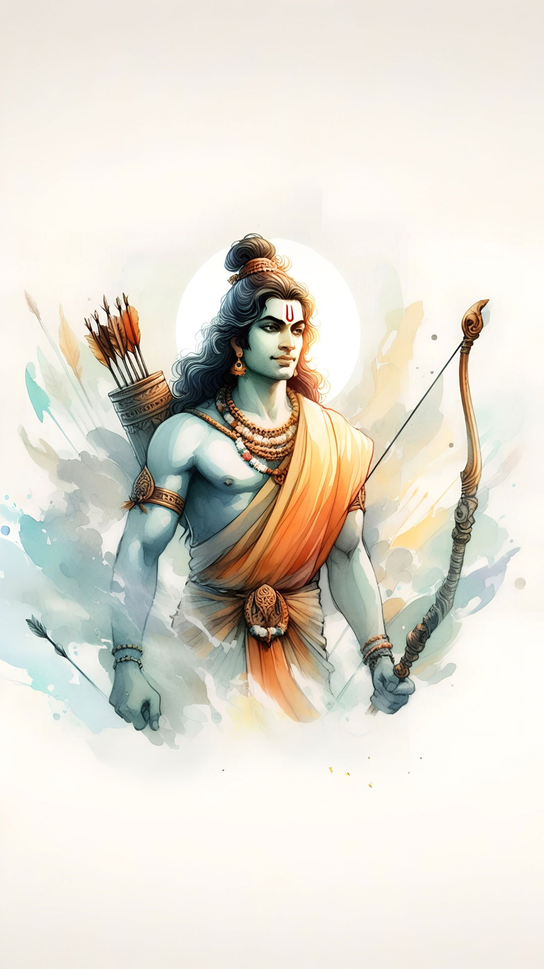 Lord Ram with bow and arrow illustration