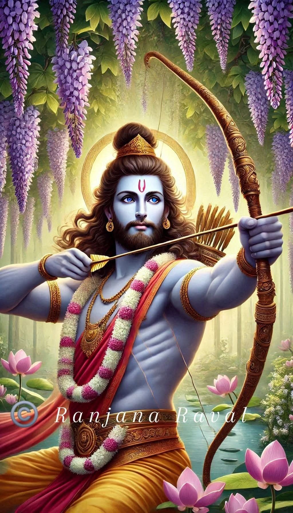 Lord Ram readying his bow