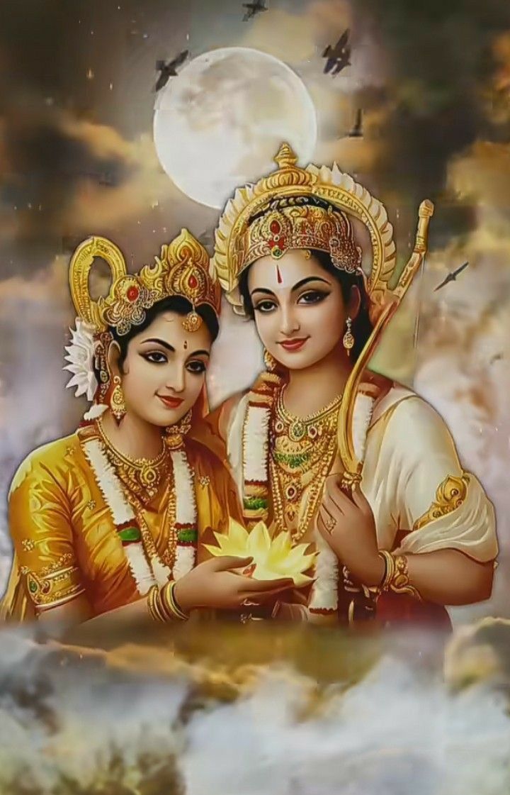 Lord Ram and Goddess Sita portrait.