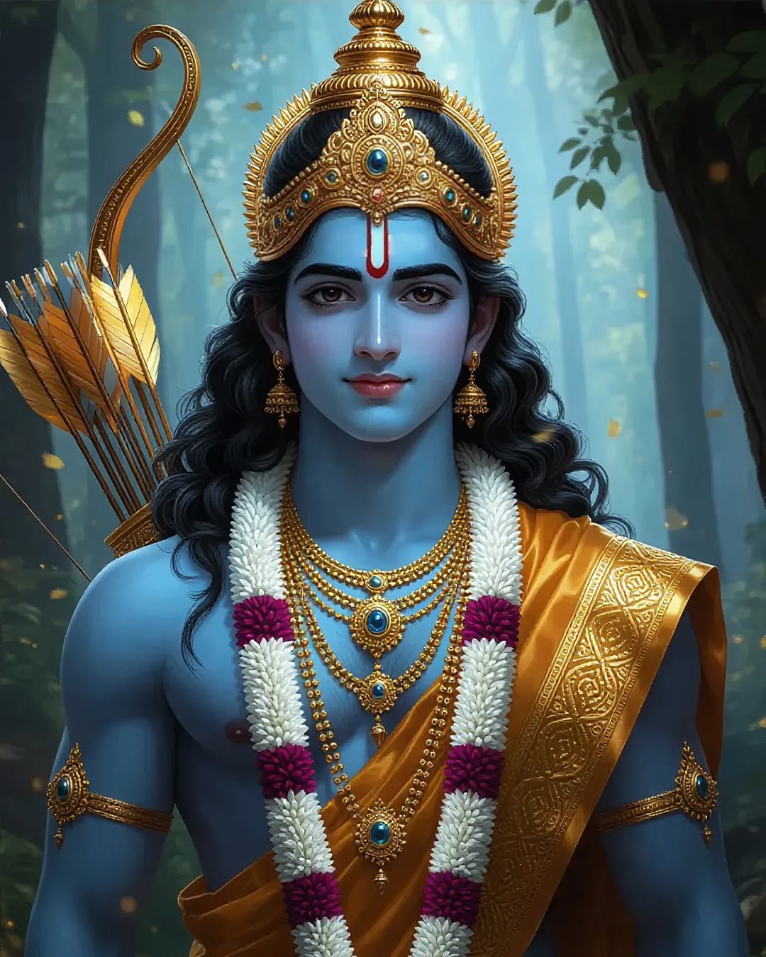 Lord Ram with bow and arrow portrait