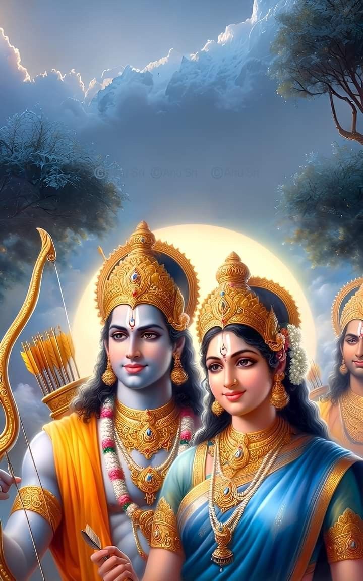 Lord Ram and Sita divine portrait.
