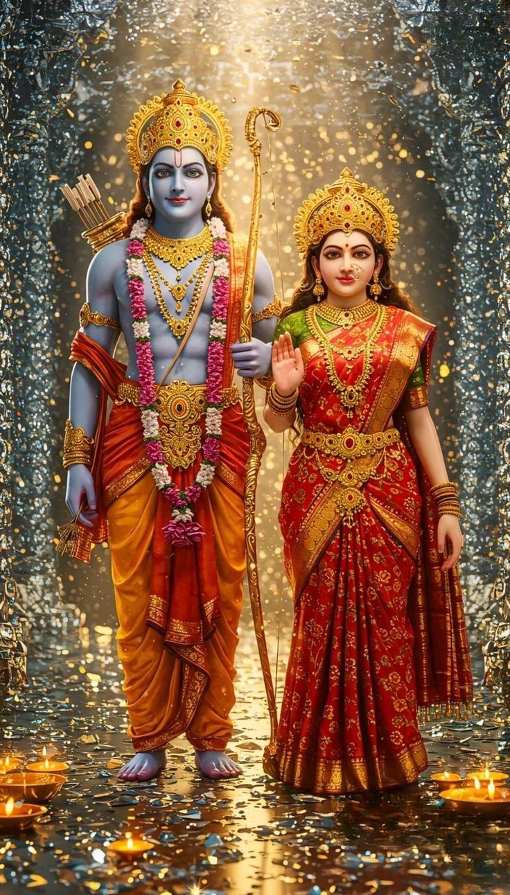 Lord Ram and Sita divine portrait