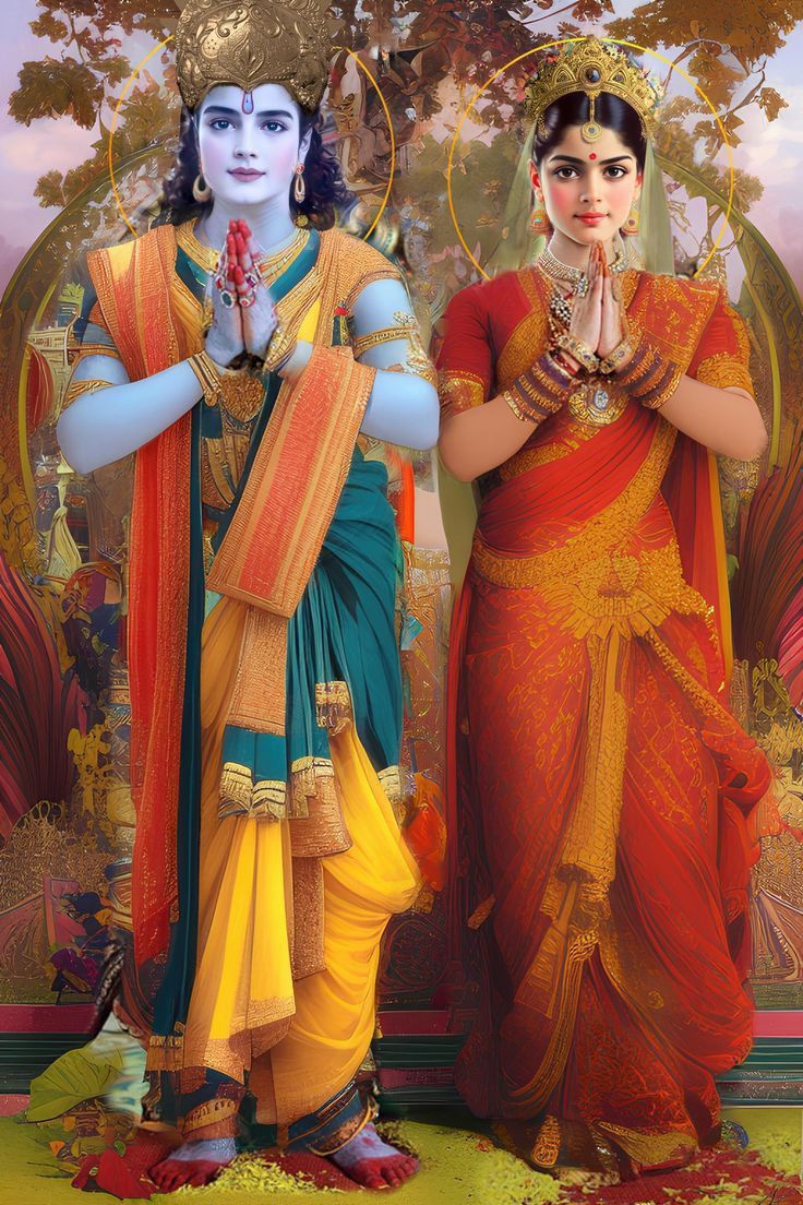 Lord Ram and Sita in prayer