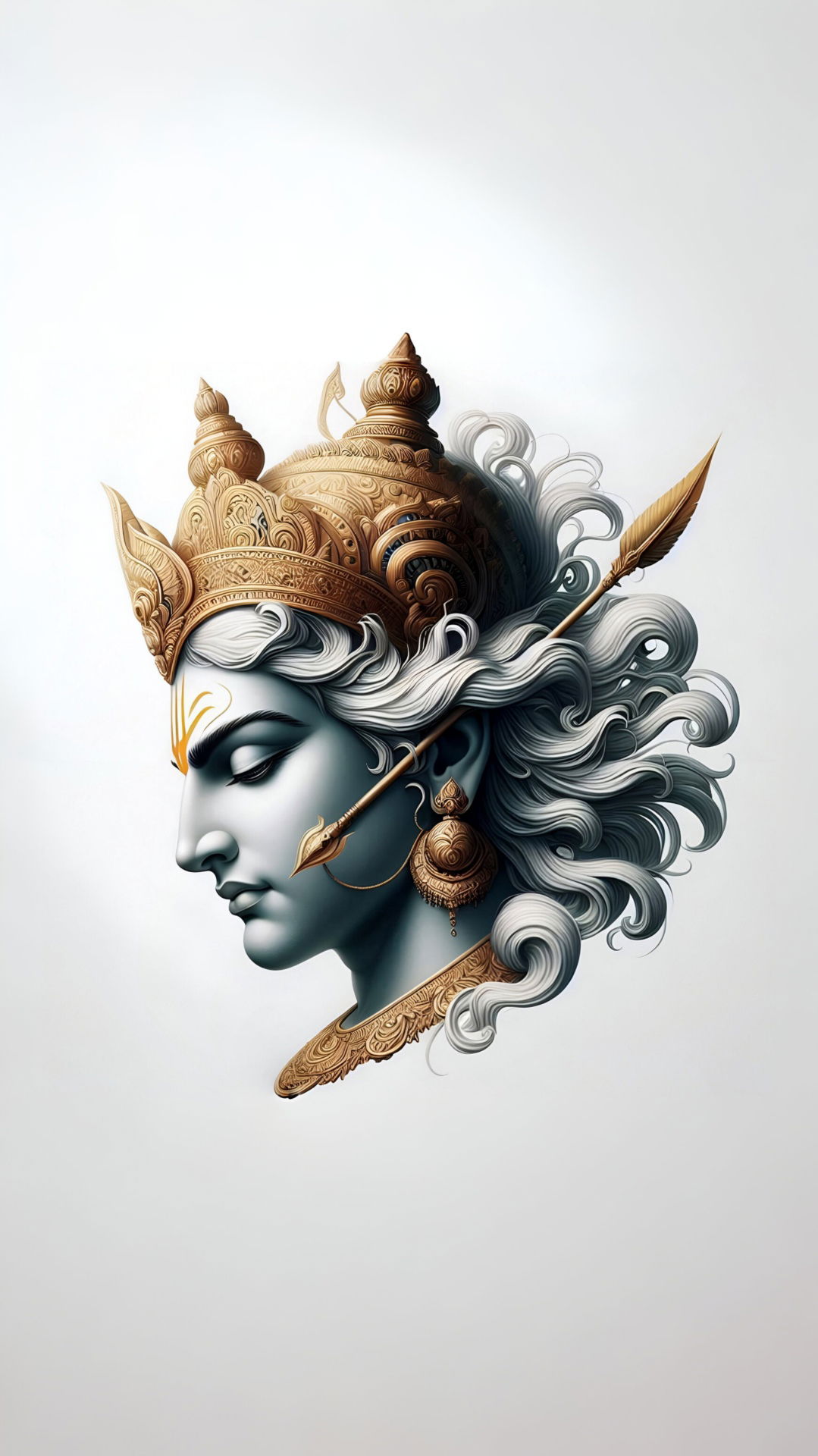 Lord Ram portrait with bow and arrow