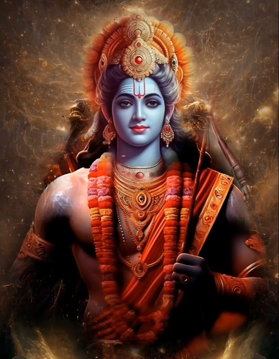 Lord Ram portrait with bow and arrow