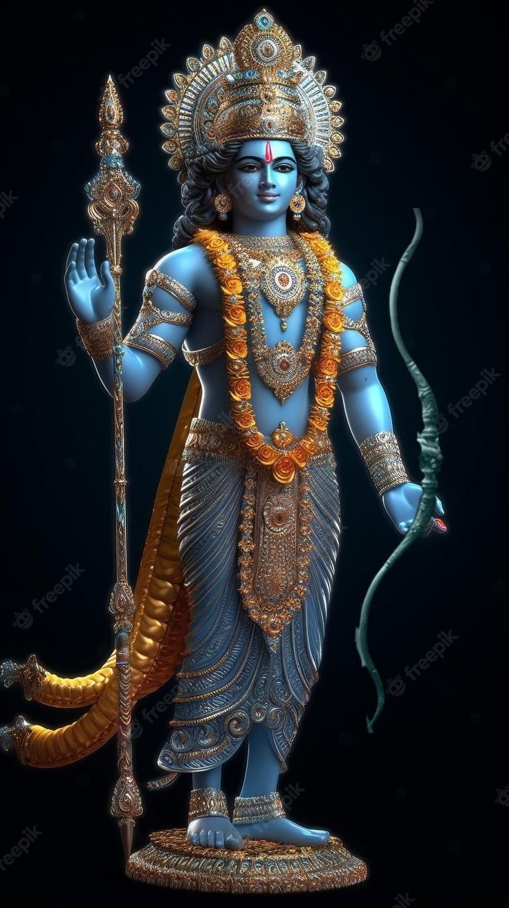 Lord Ram with bow and arrow portrait