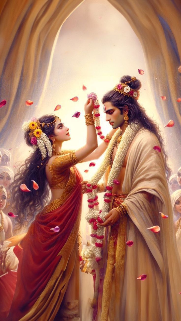 Ram and Sita wedding divine portrait