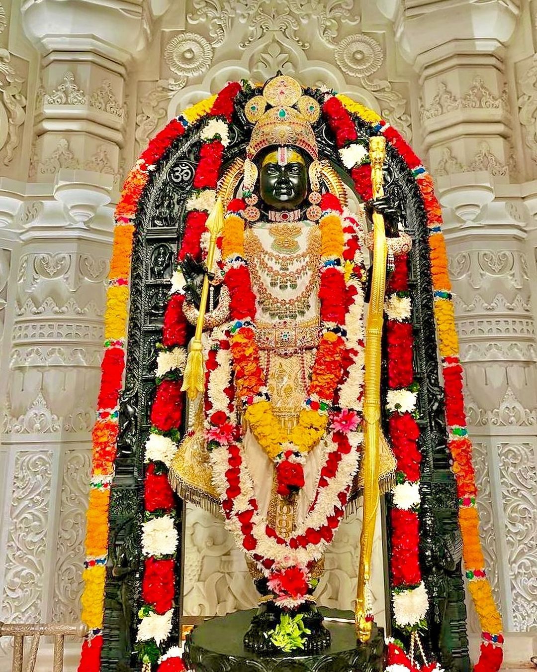 Lord Ram with bow and arrow statue