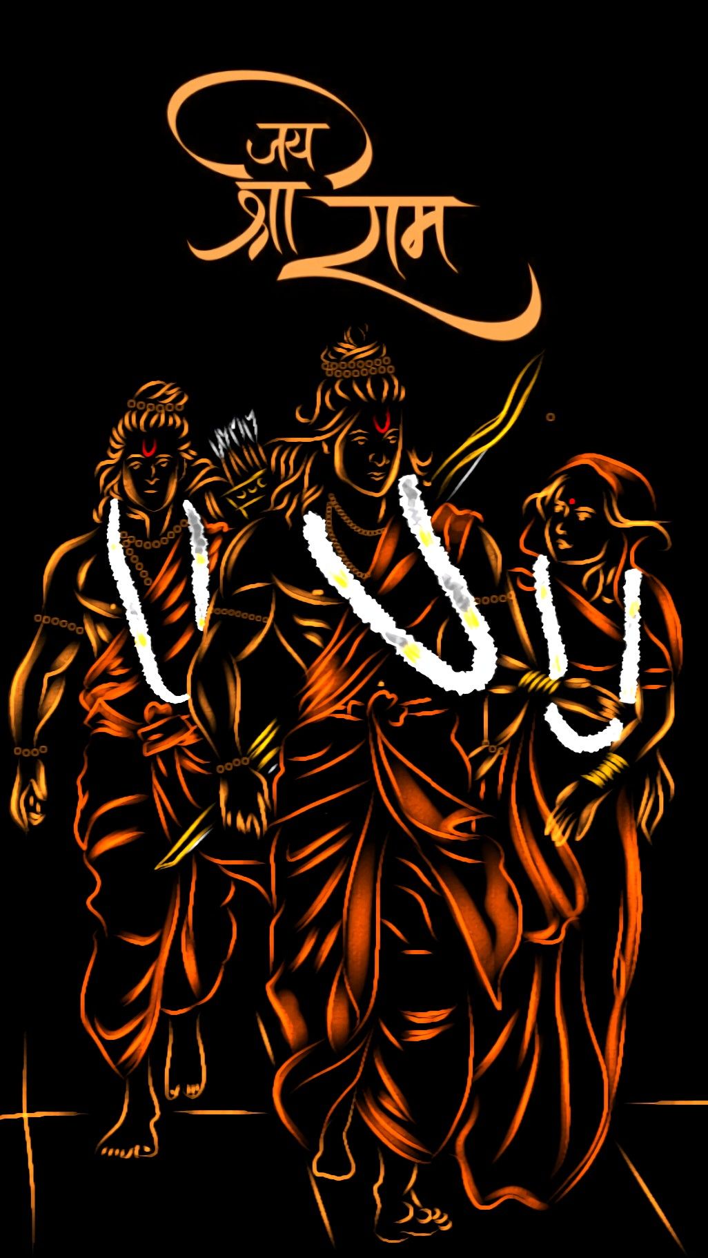 Lord Ram with Sita, Lakshman, and Hanuman