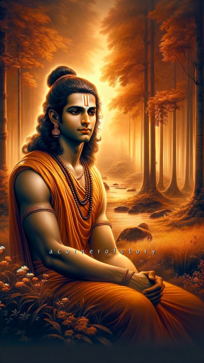 Lord Ram meditating in the forest