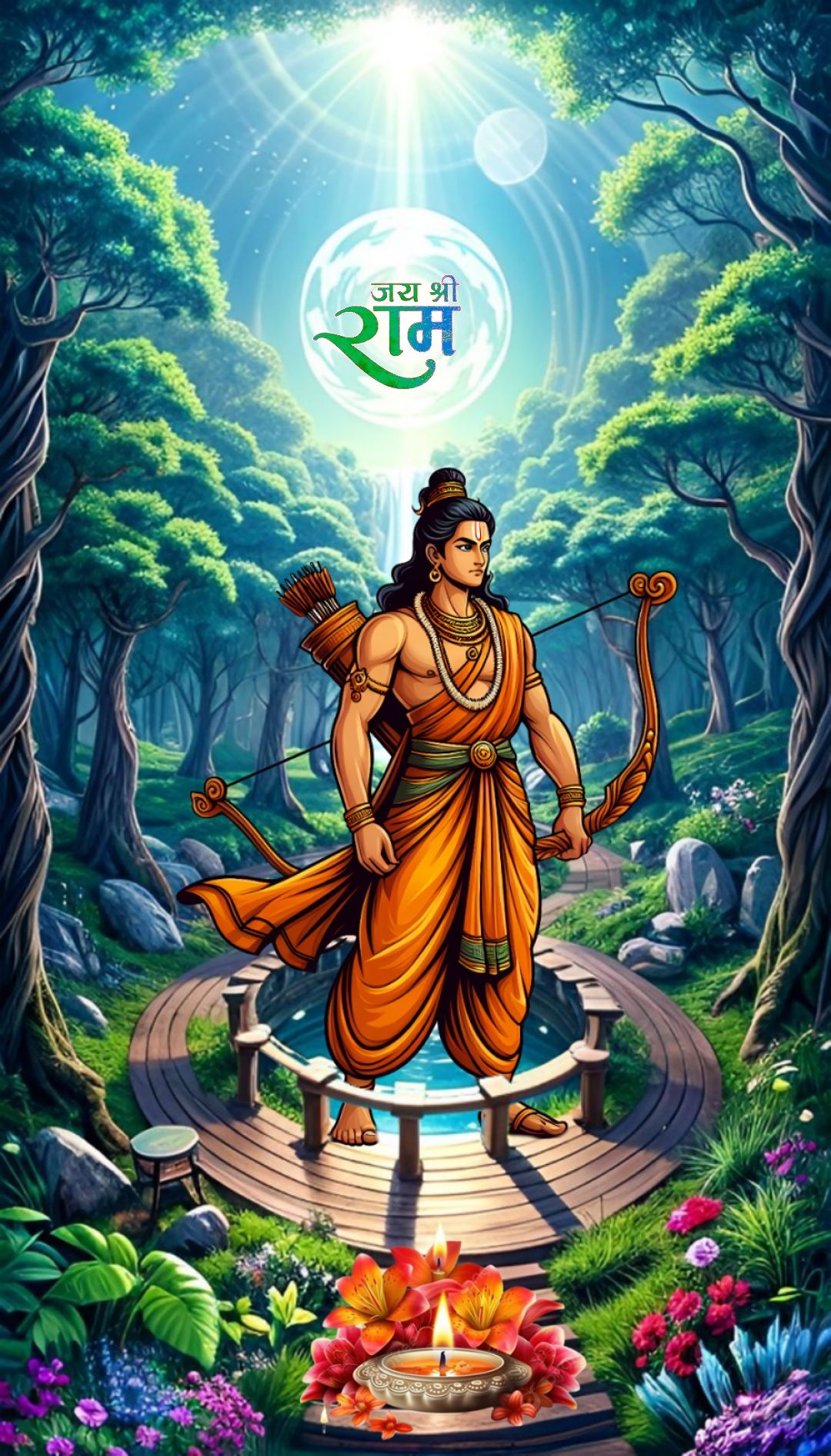 Lord Ram stands guard in forest
