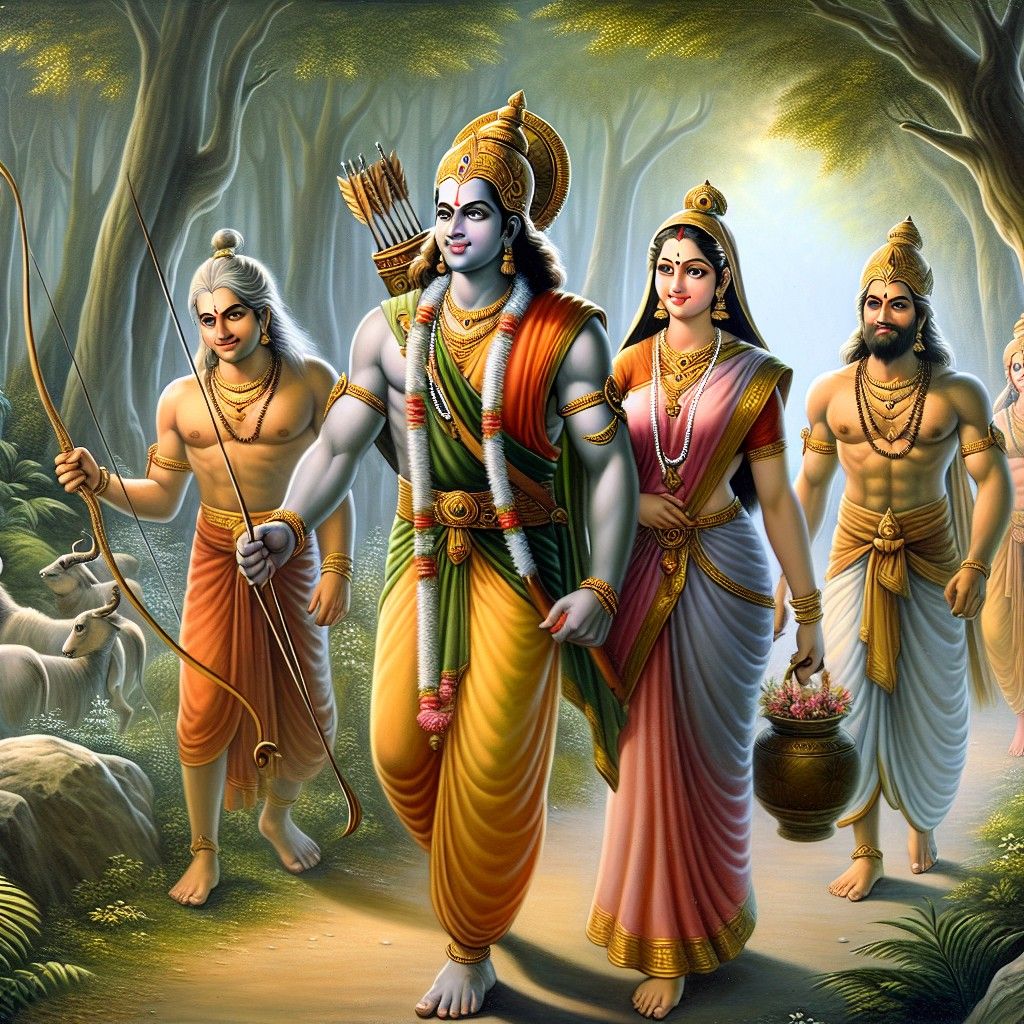 Ram Sita Lakshman Hanuman forest journey
