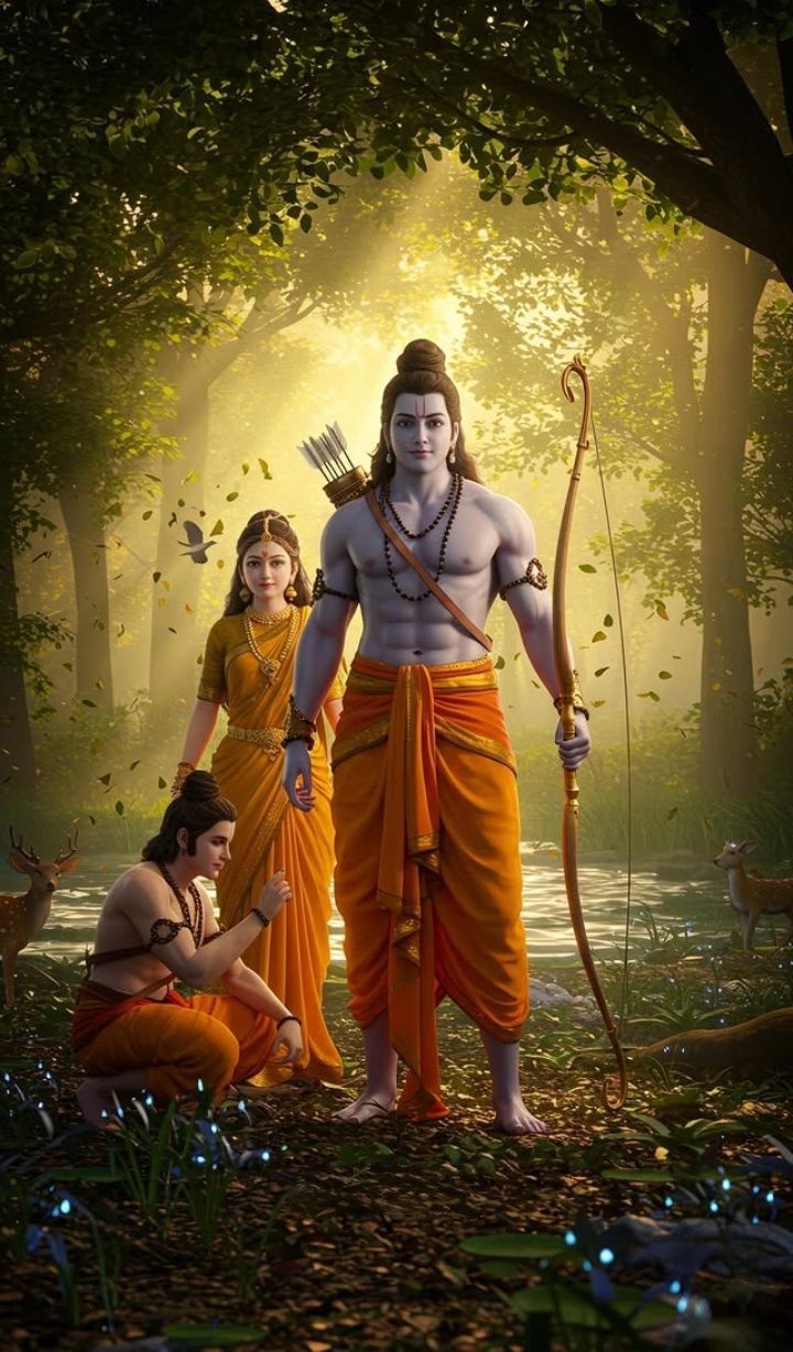 Lord Ram with Sita and Lakshman