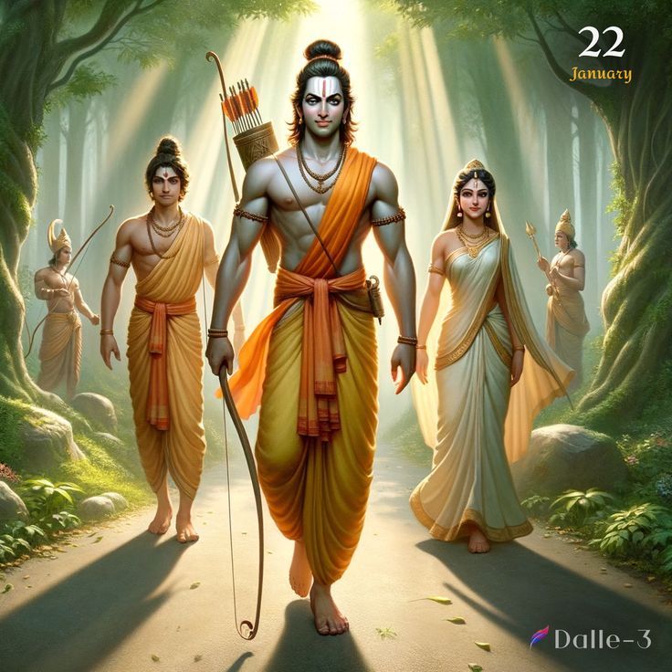 Lord Ram with Sita, Lakshman, and Hanuman