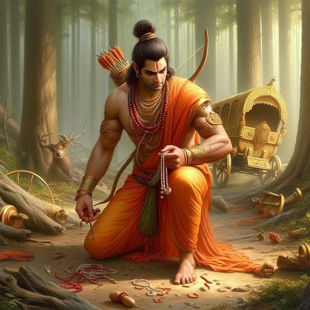 Lord Ram in the forest with bow