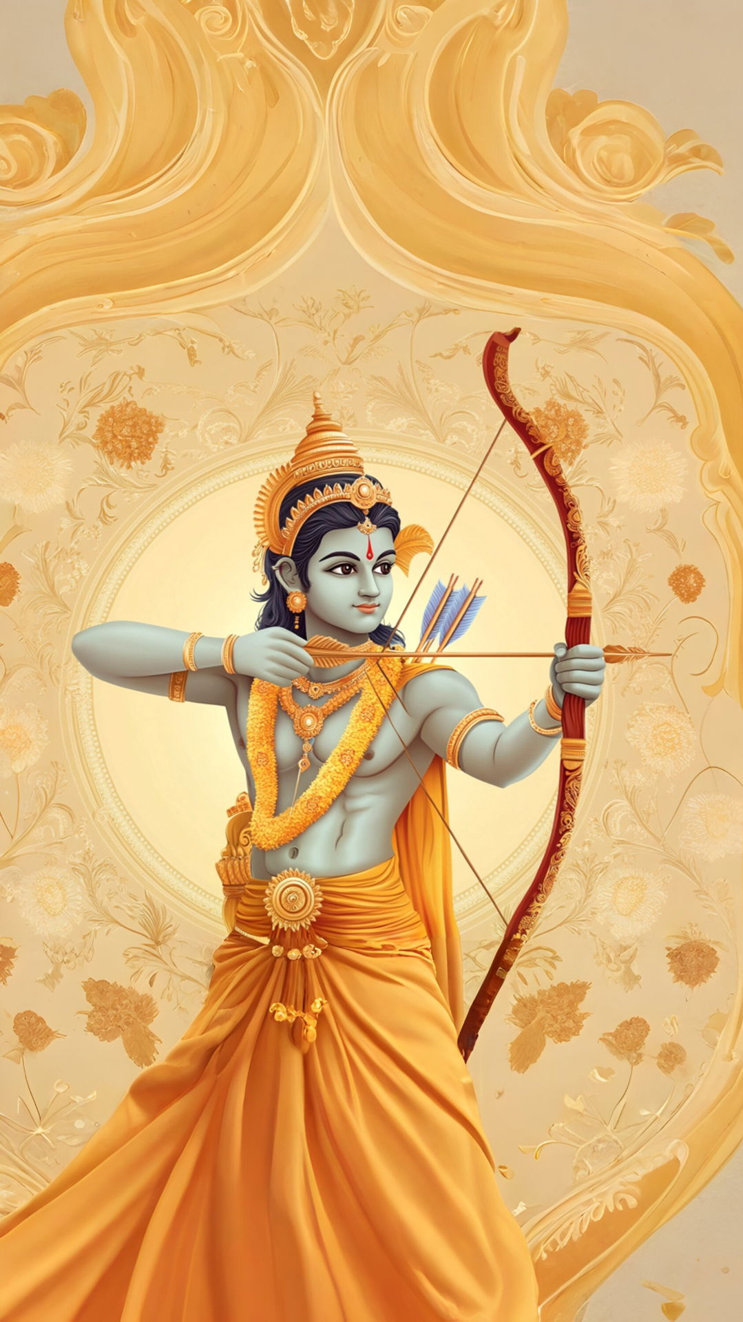 Lord Ram preparing to shoot arrow