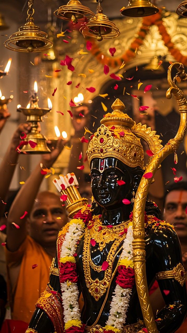Lord Ram carried in a temple procession