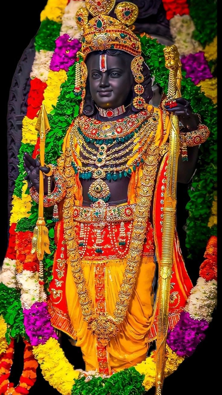 Lord Ram with bow and arrow statue