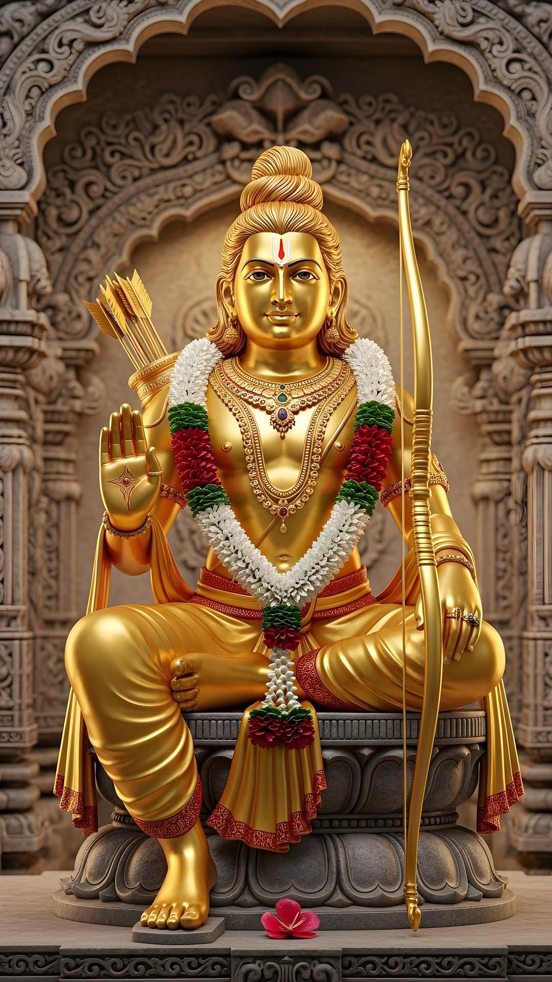 Golden Lord Ram with bow and arrow