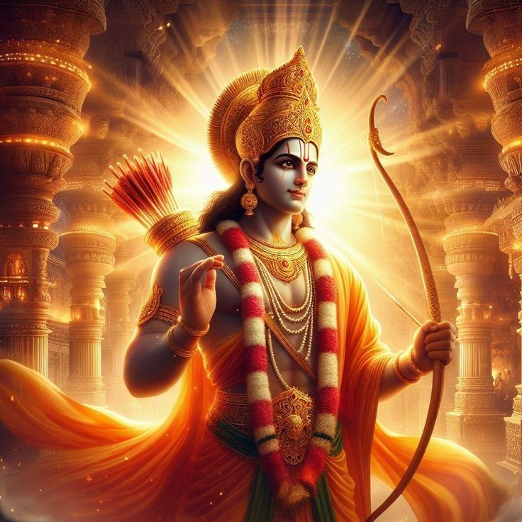 Lord Ram with bow and arrow