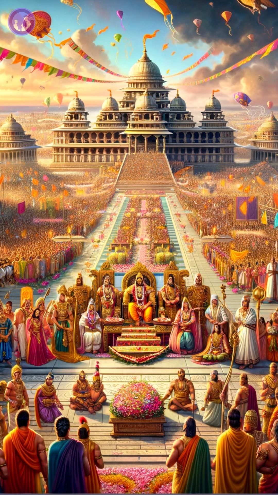 Lord Ram and Sita on throne in Ayodhya