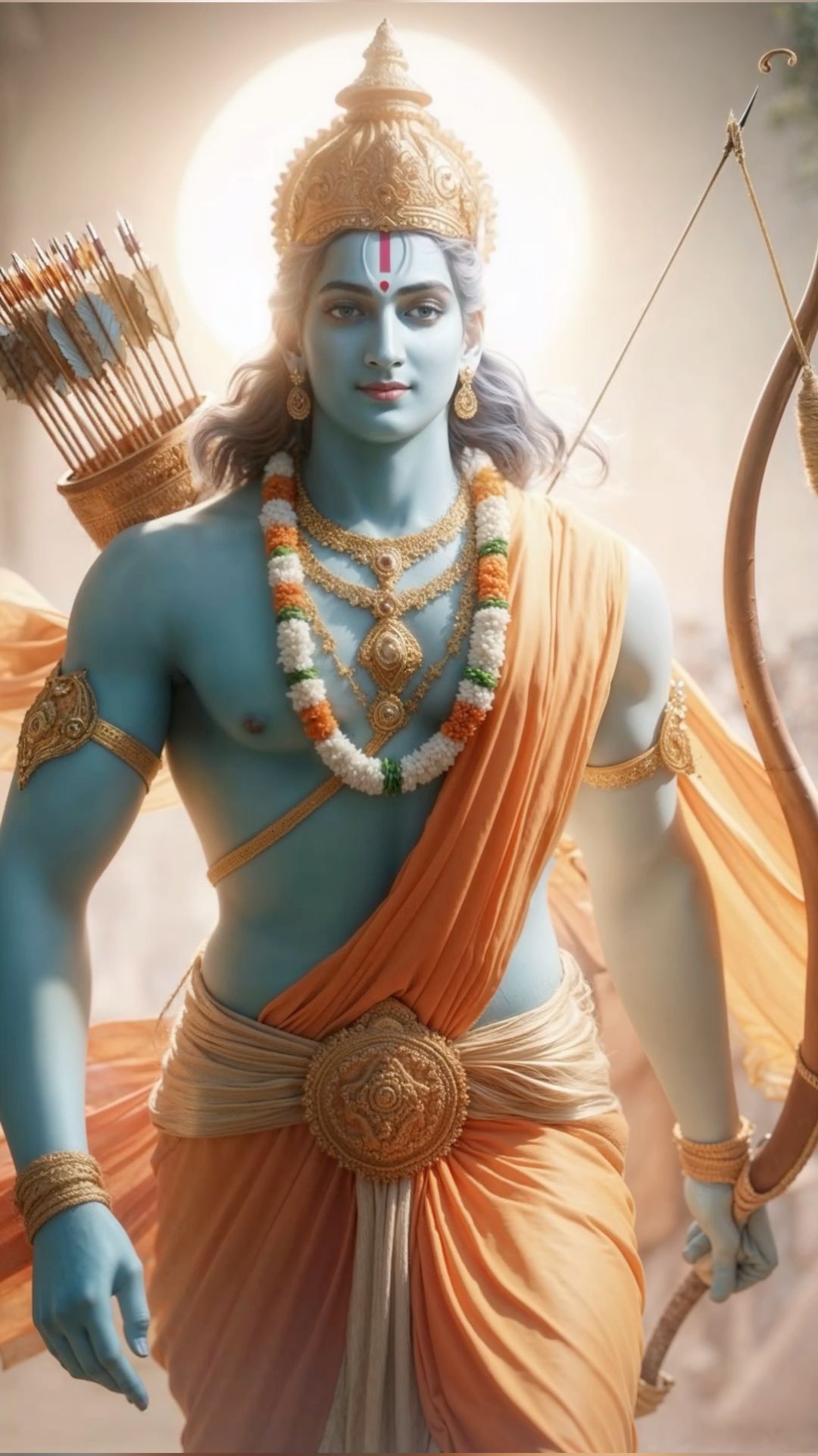 Lord Ram with bow and arrow.