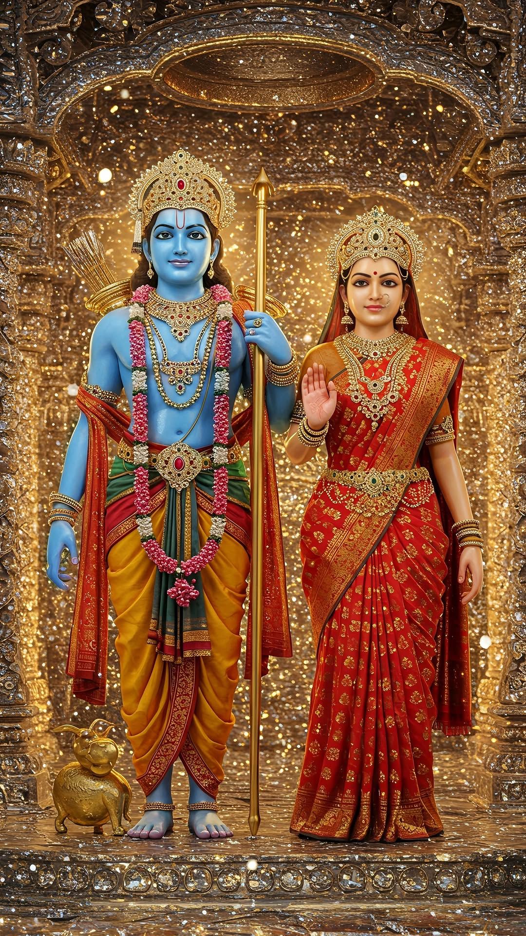 Lord Ram with Sita and Hanuman