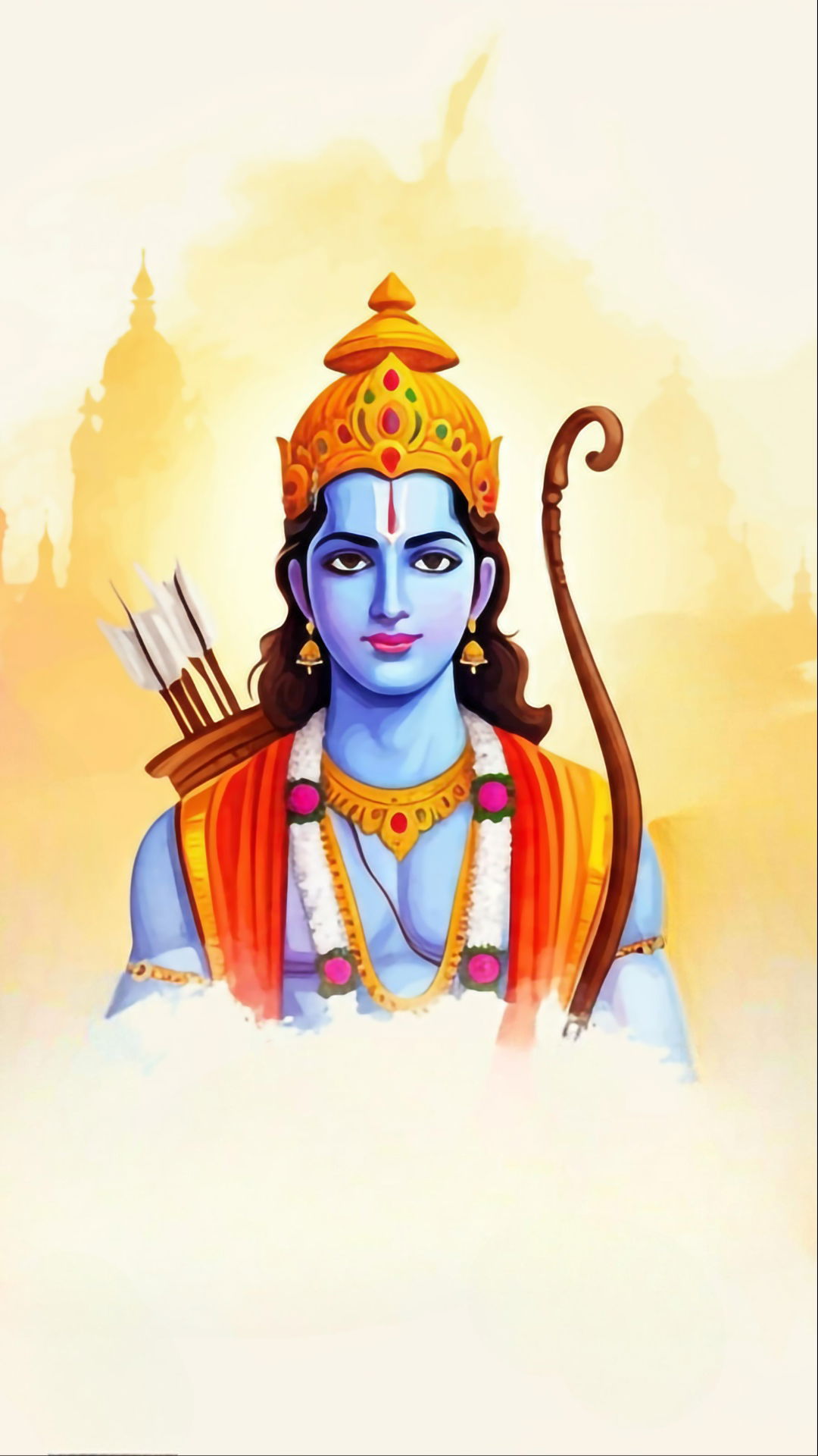 Lord Ram with bow and arrow portrait