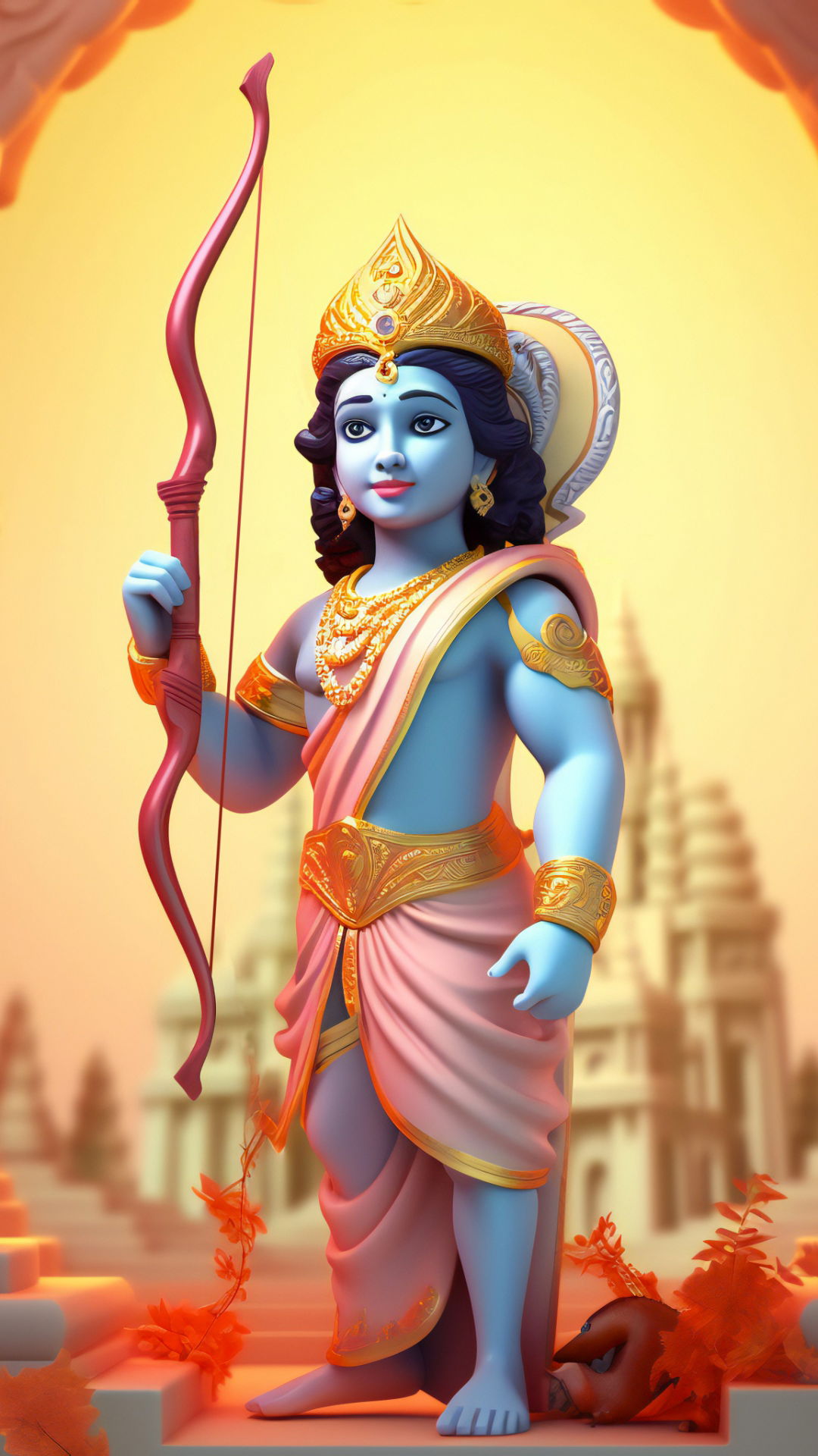 Lord Ram with bow and arrow