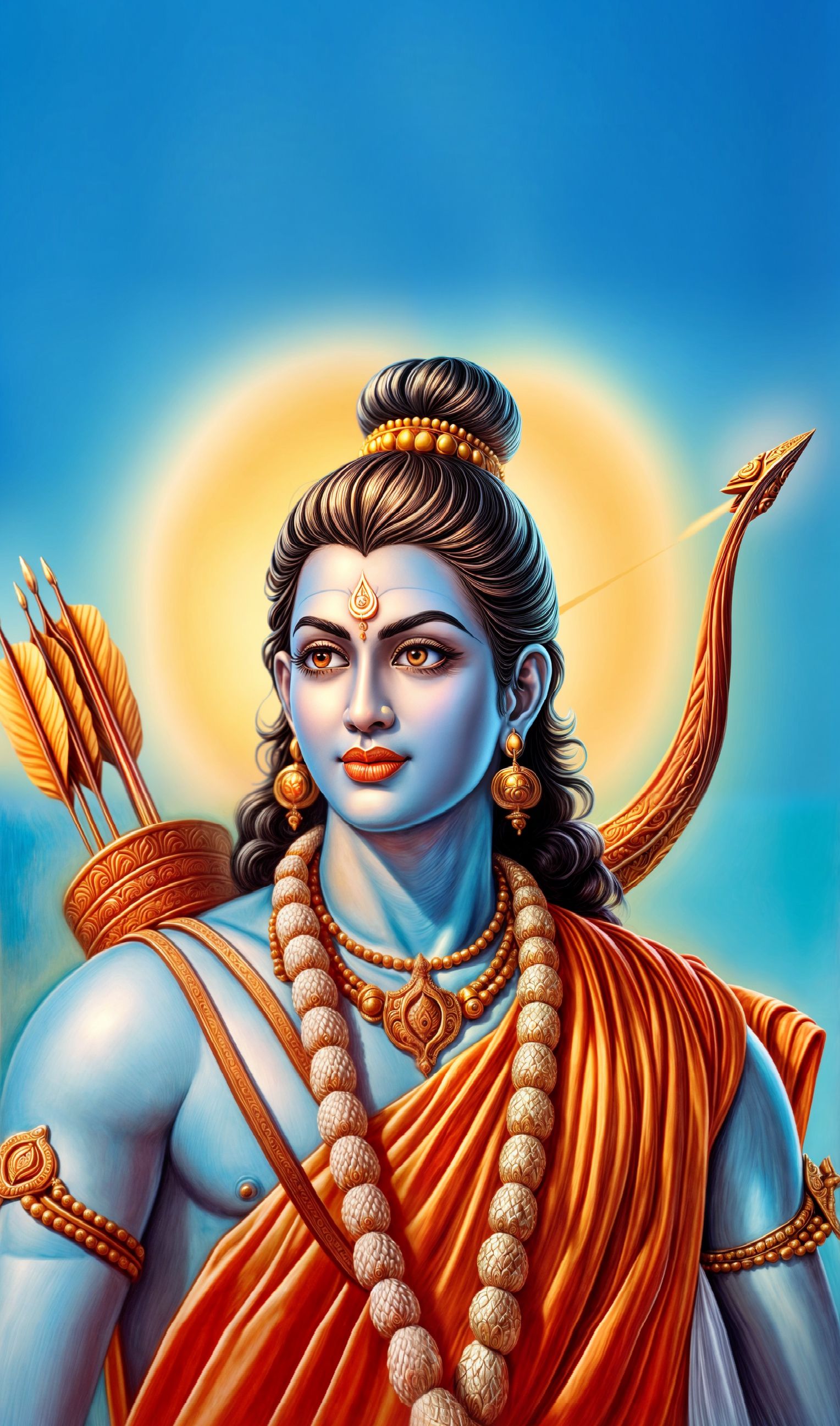 Lord Ram with bow and arrow