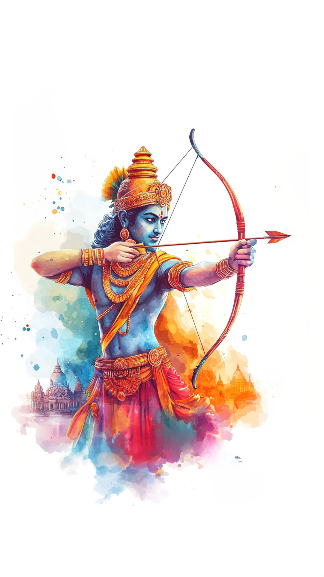 Lord Ram aiming with bow and arrow