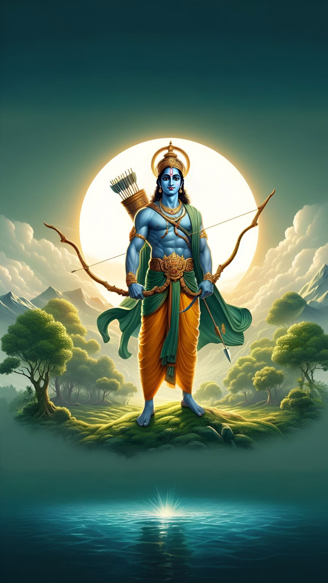 Lord Ram with bow and arrow