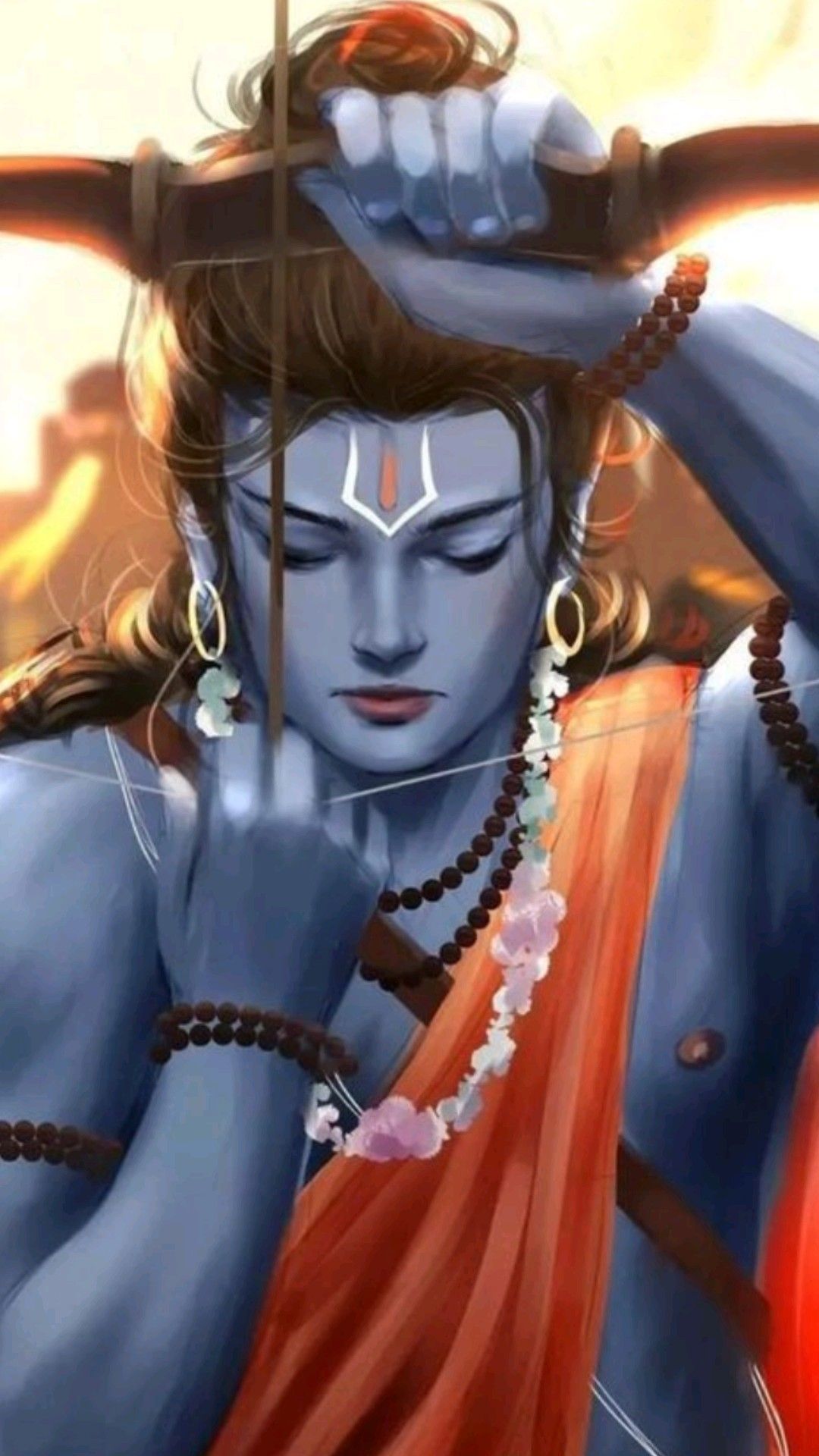 Lord Ram with bow and arrow portrait