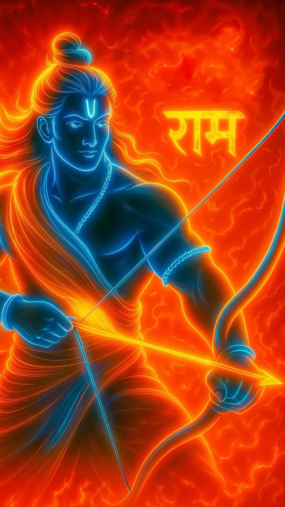Lord Ram drawing bow, divine wallpaper