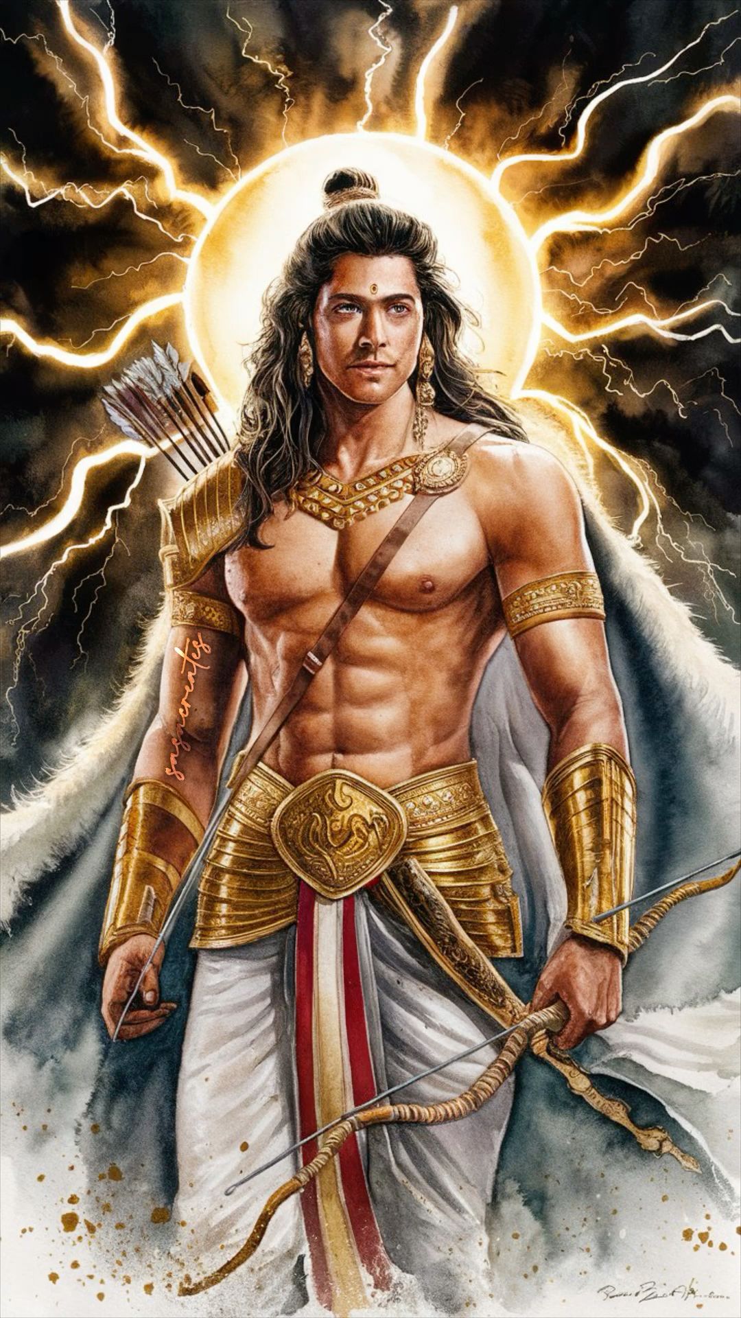 Lord Ram with bow and arrow.