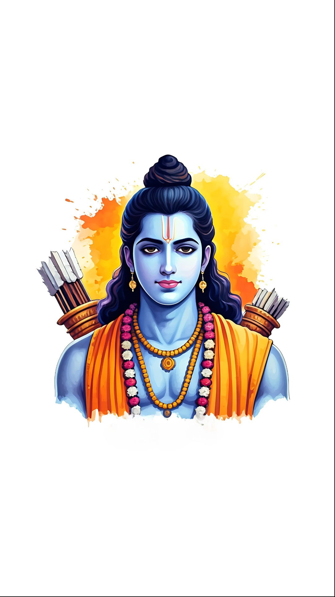 Lord Ram with bow and arrow portrait