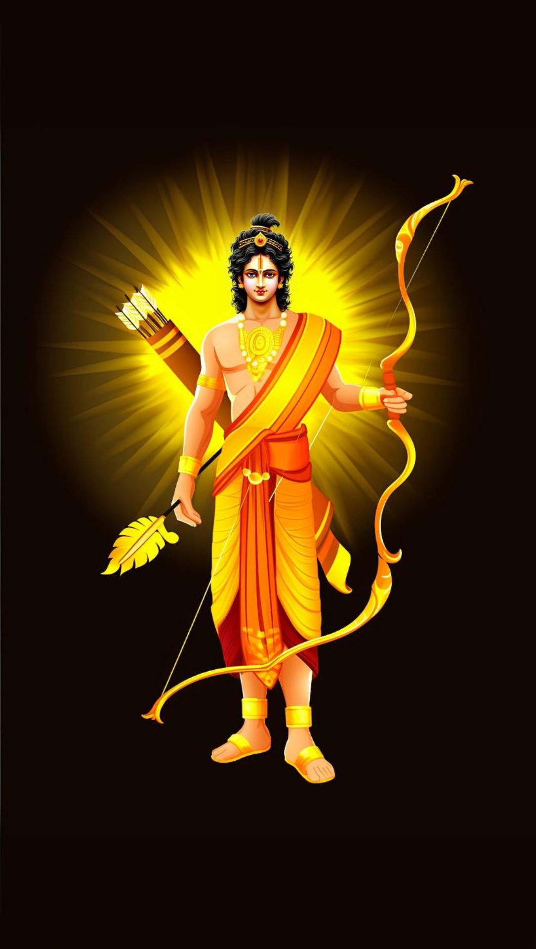 Lord Ram poised with bow and arrow