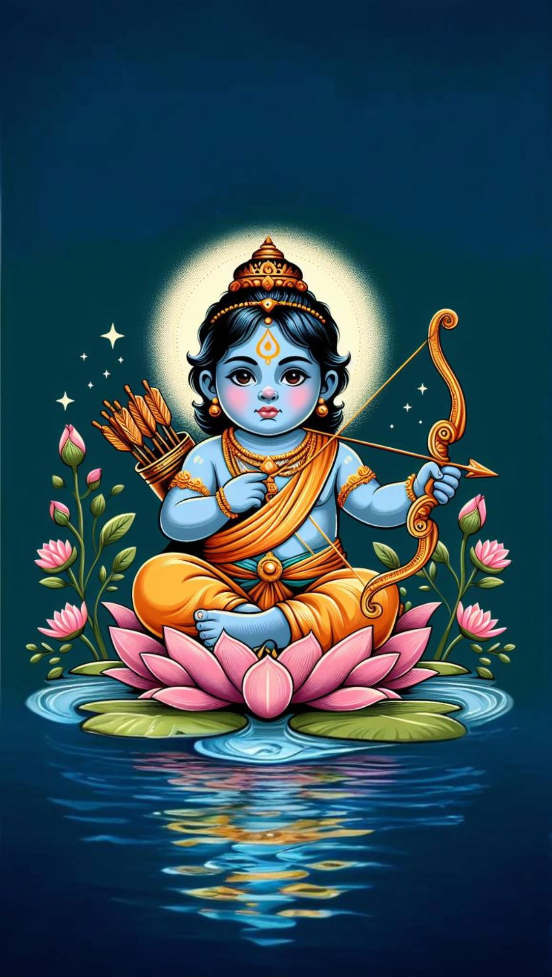 Baby Ram on a lotus flower