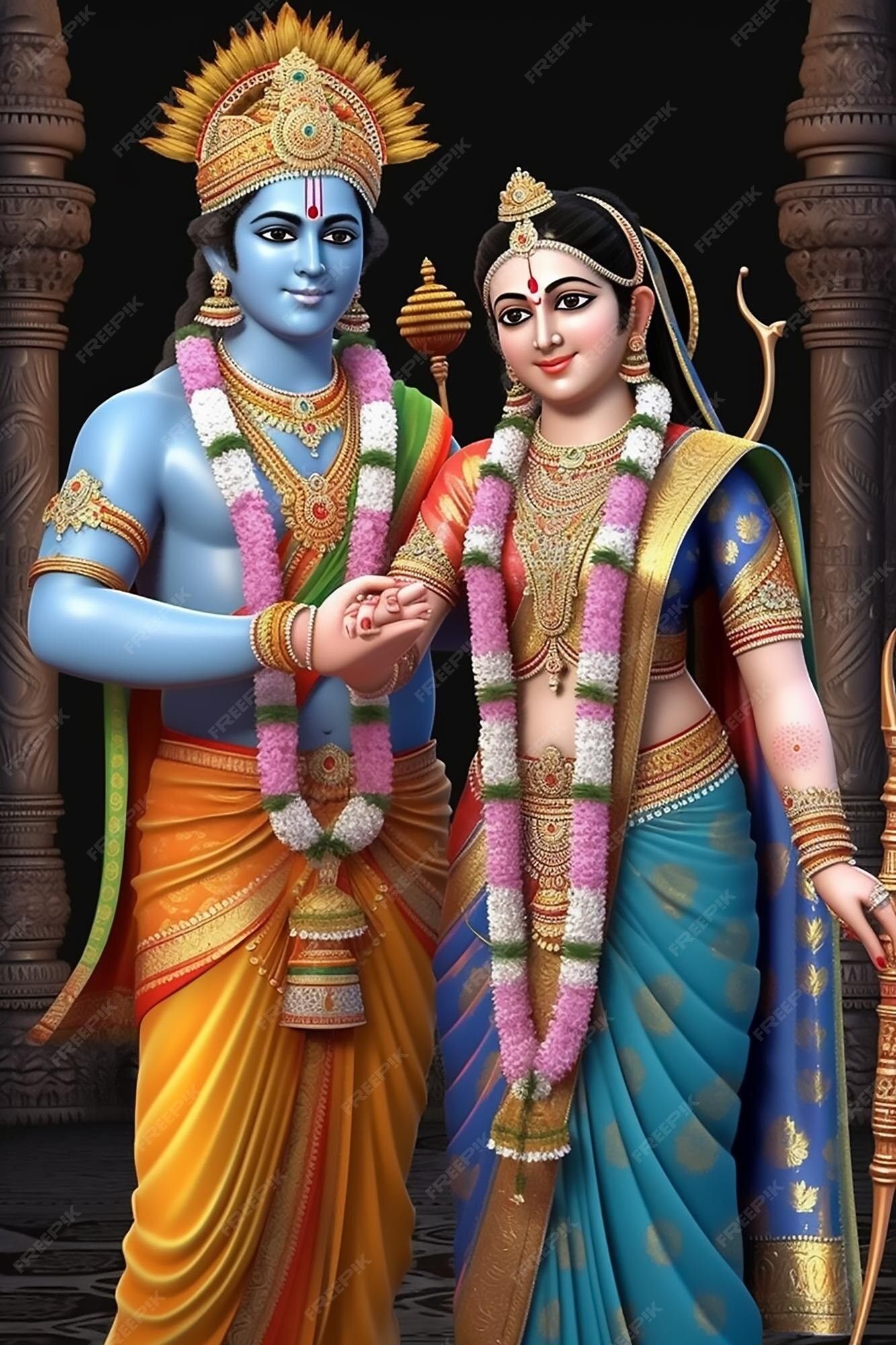Lord Ram and Sita divine portrait