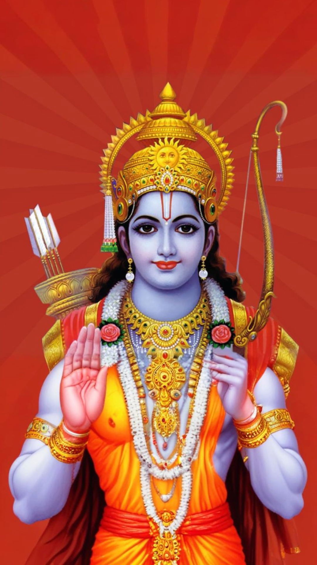Lord Ram with bow, divine portrait