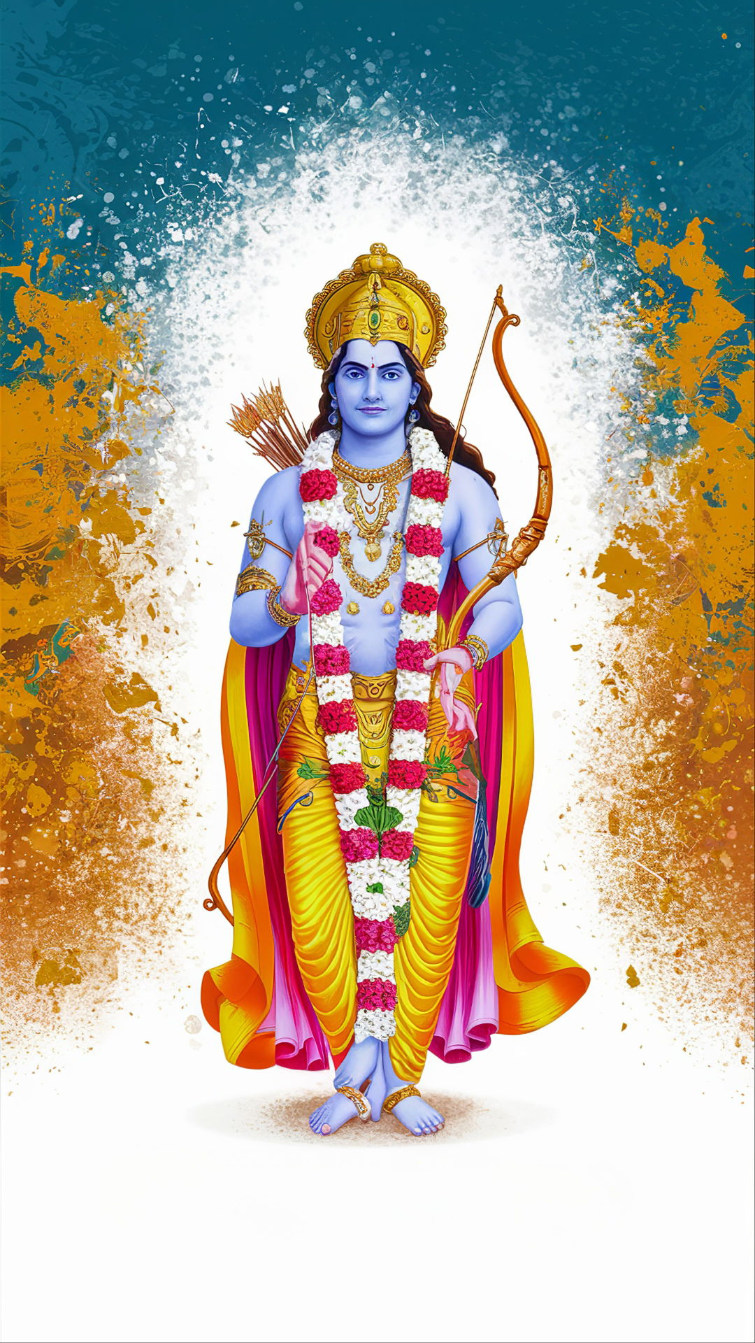 Lord Ram with bow and arrow.