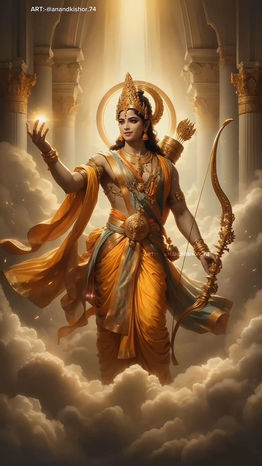 Lord Ram with bow and arrow blessing